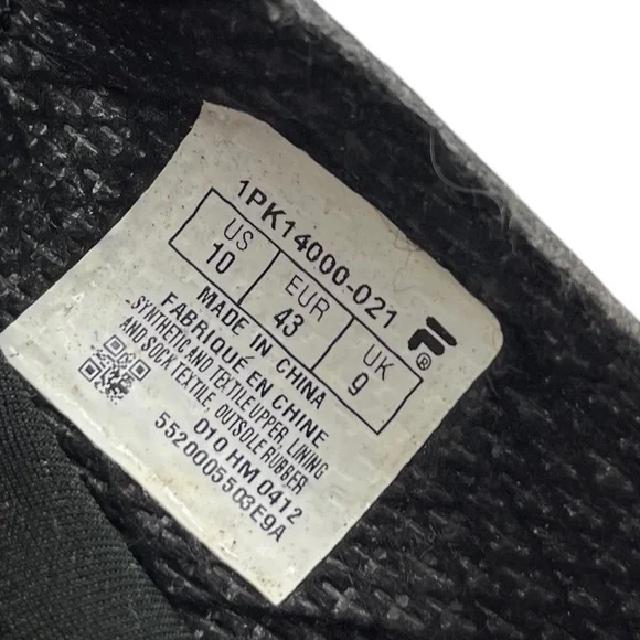 Fila Skele-Toes Black Gray Five Finger Athletic Walking Shoes - Picture 6 of 8